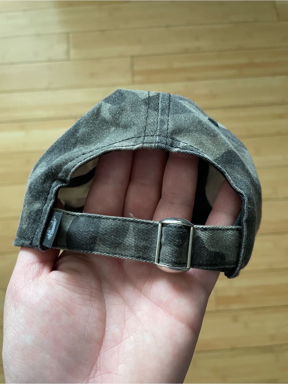 Gray Camo Baseball Cap with Tan Cyclebar Patch OS - Picture 5 of 5